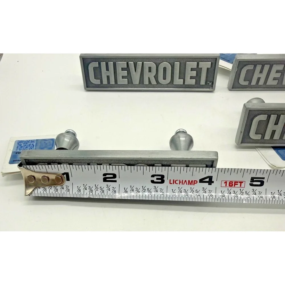 Chevrolet Drawer Pull Handles Silver‎ 5in Satin Zinc Cabinet Set of 4